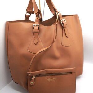 VARRIALE Genuine Leather XL HOBO Style Tote w/Pouch, Made in Italy, 39-07